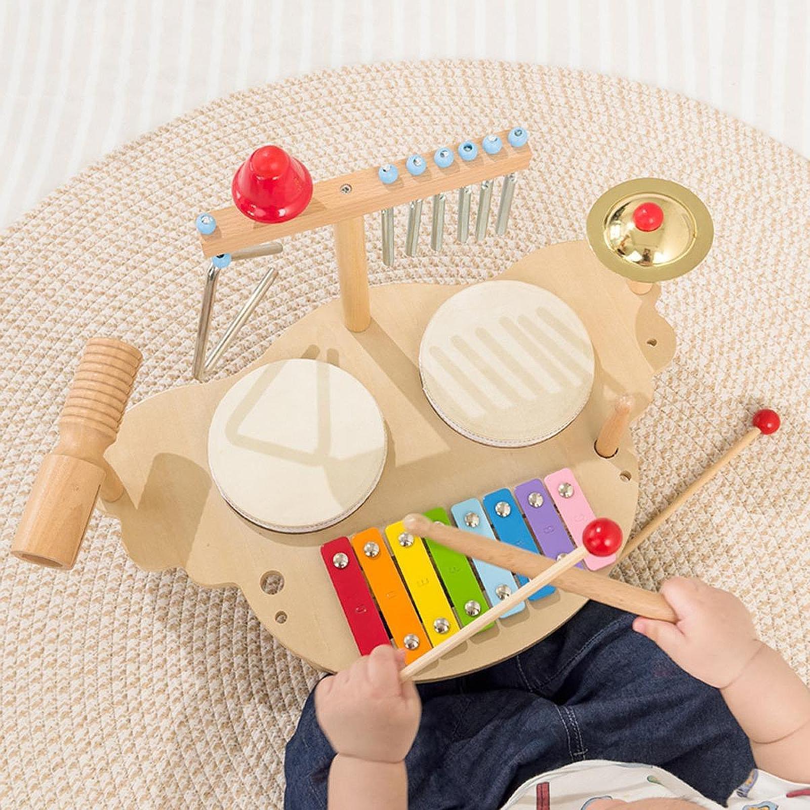 Kids Toys Xylophone - Instrumentos musicais de madeira crianças tambor