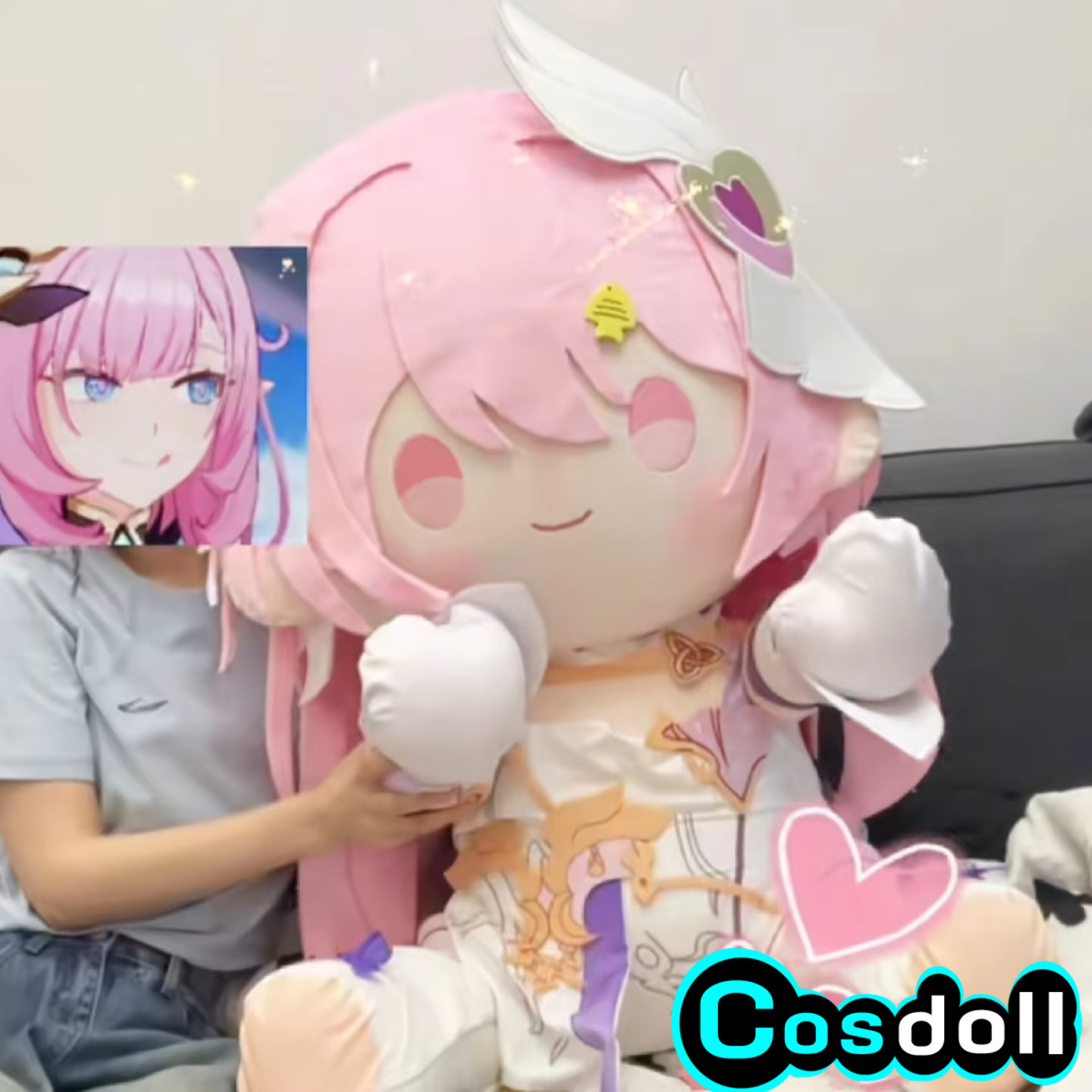 Soft Plush Doll - 80cm honkai impacto 3 elysia pelúcia