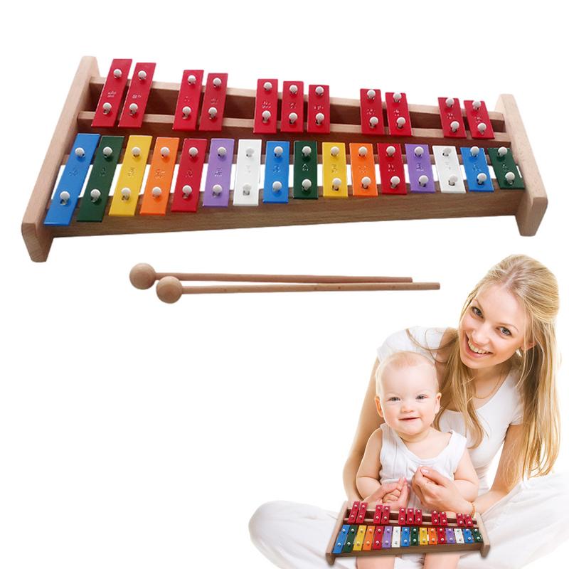 Kids Toys Xylophone - 27 nota xilofone mão sino colorido