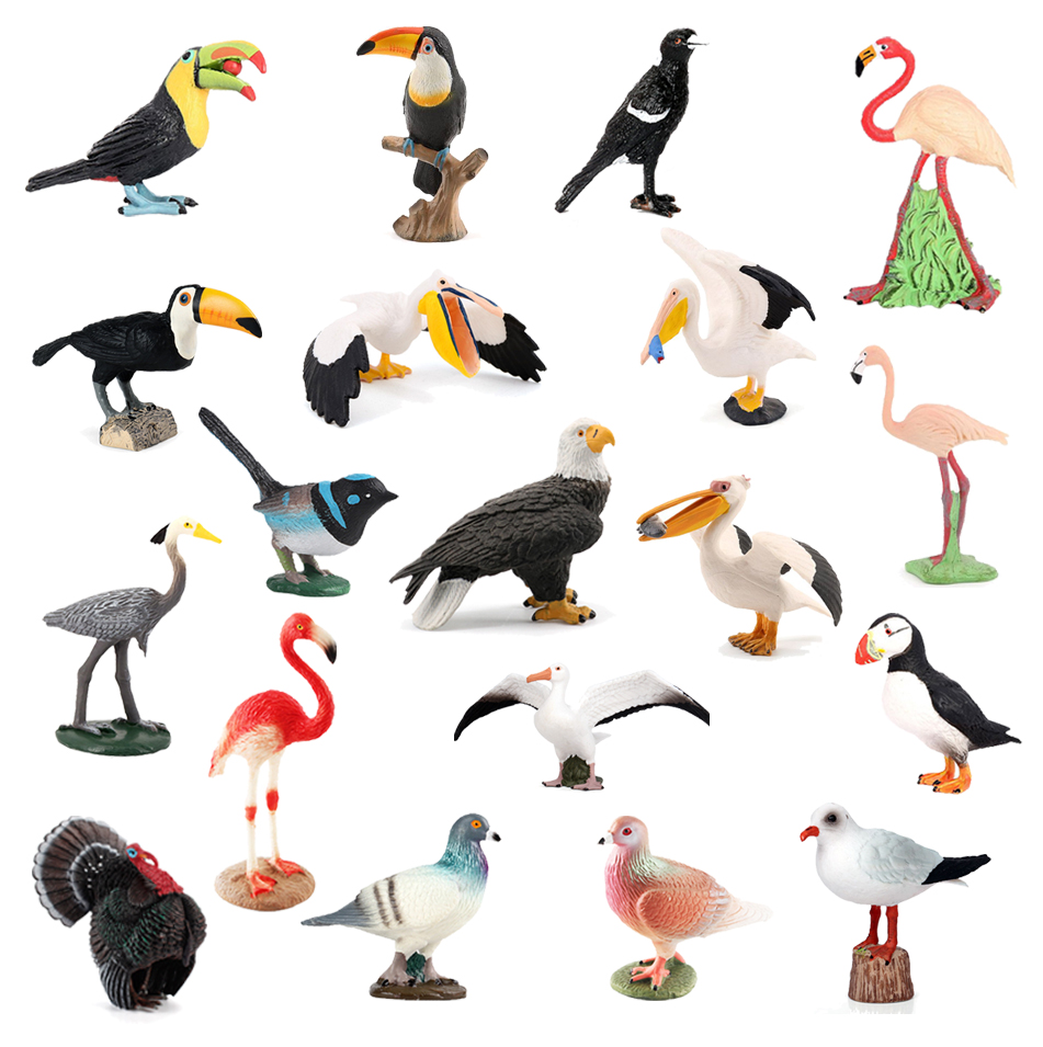 Kids Toys Under 200 - Figuras de Animais: Águia-Careca, Pelicano, Tucano,