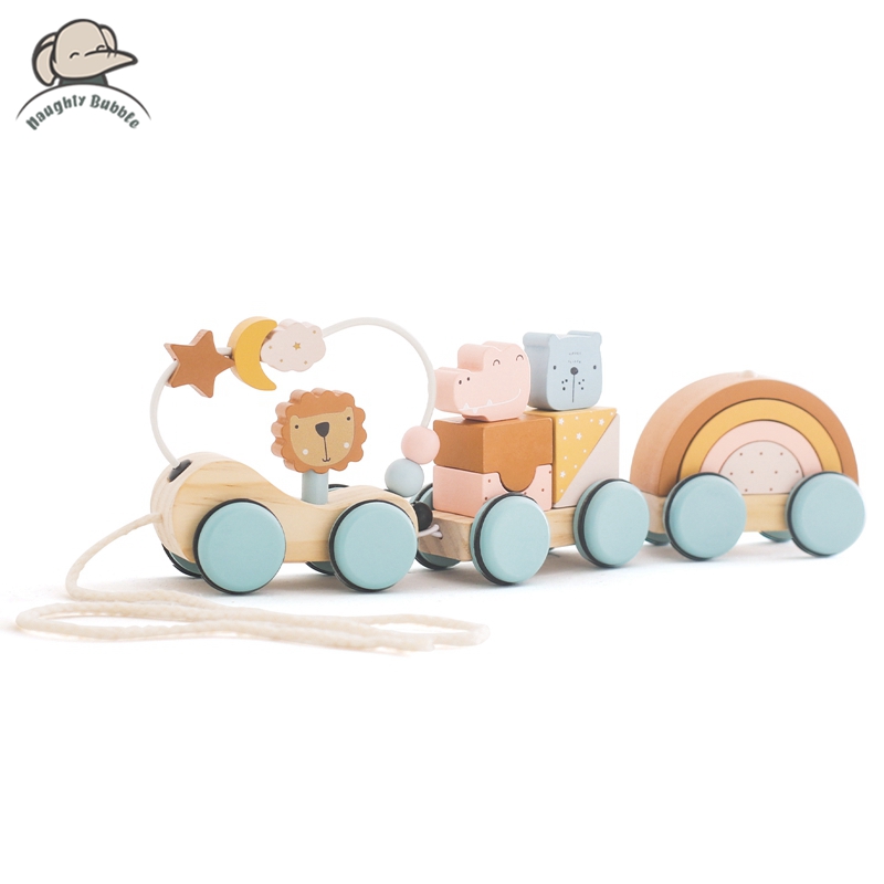 Wooden Blocks Stacking - Brinquedos Montessori De Madeira Para O