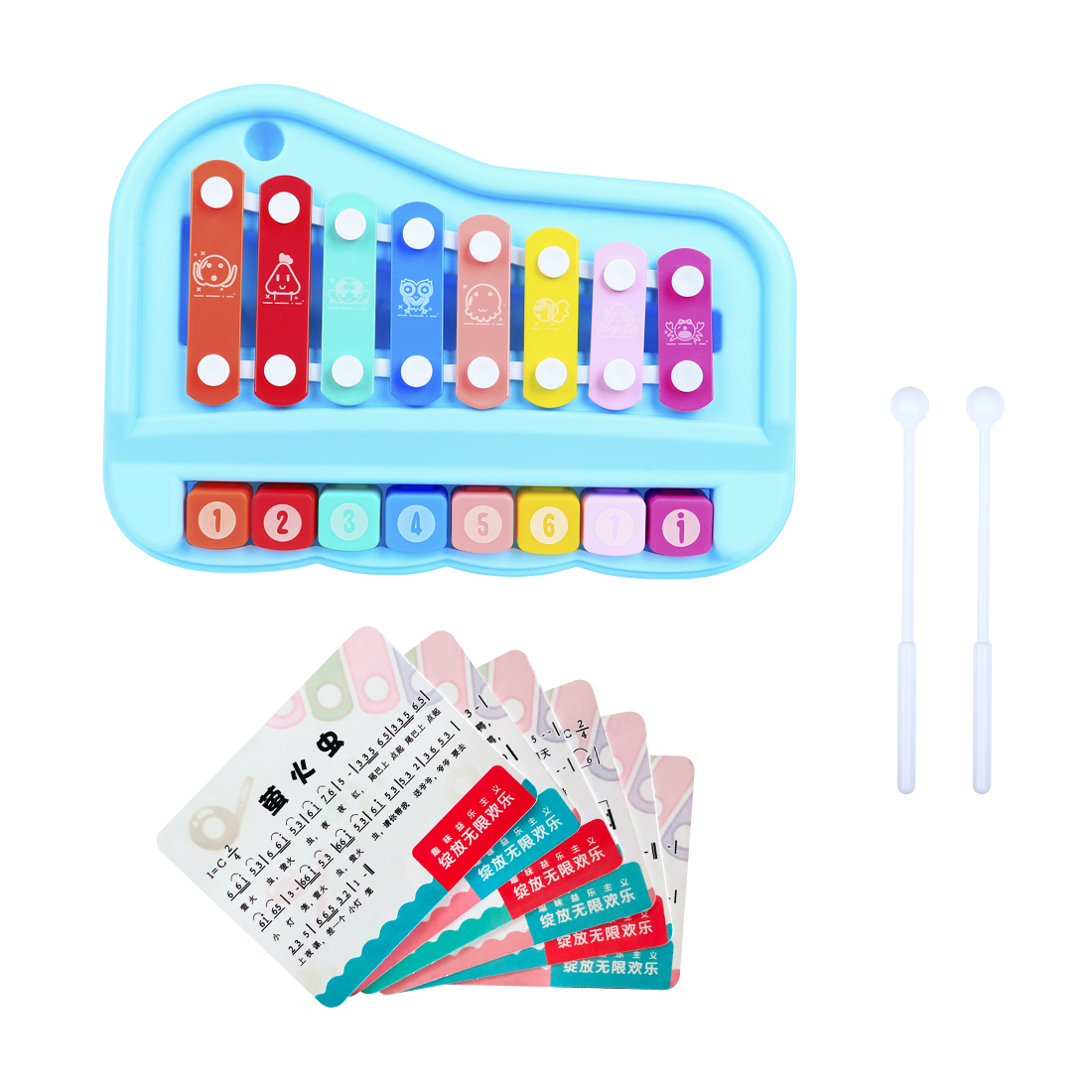 Xilofone Infantil SY-73 com 8  - Kids Toys Xylophone avaliação e preço
