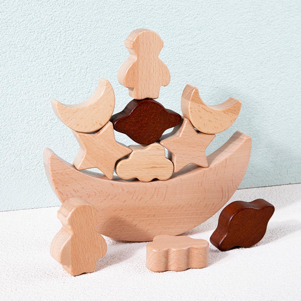 Brinquedos Montessori Blocos d - Wooden Blocks Stacking avaliação e preço