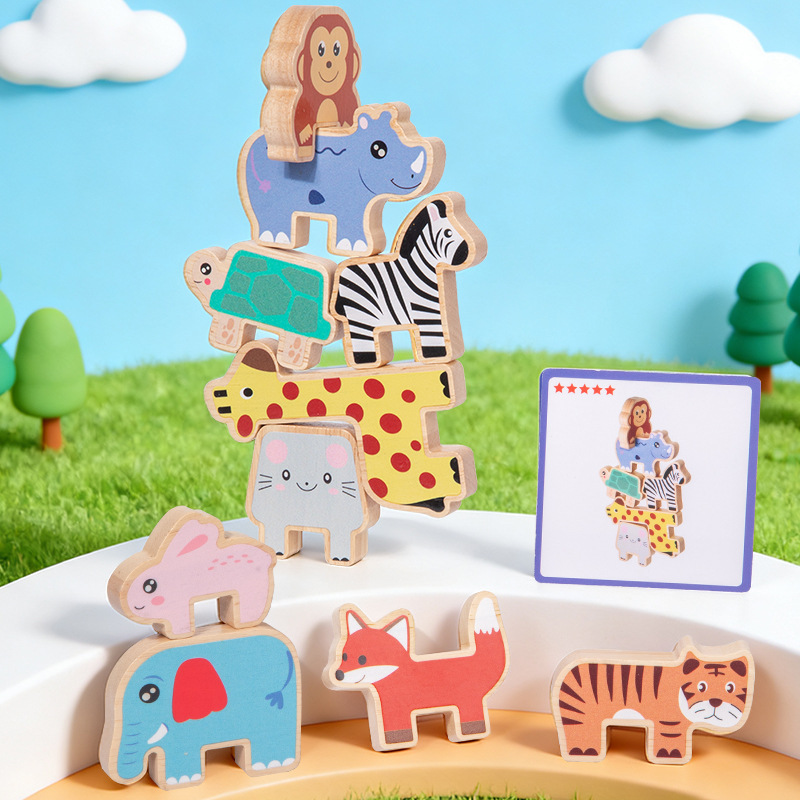 Blocos de Empilhamento de Anim - Wooden Blocks Stacking avaliação e preço