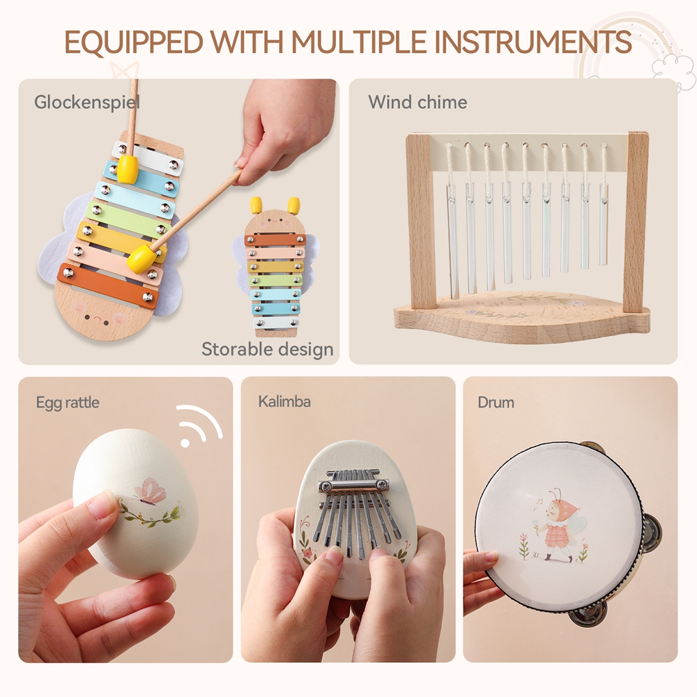 Brinquedos musicais de madeira - Kids Toys Xylophone avaliação e preço