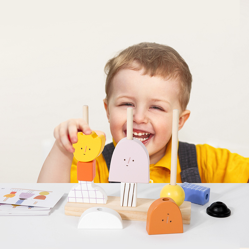 Montessori 3d de madeira perso - Wooden Blocks Stacking avaliação e preço