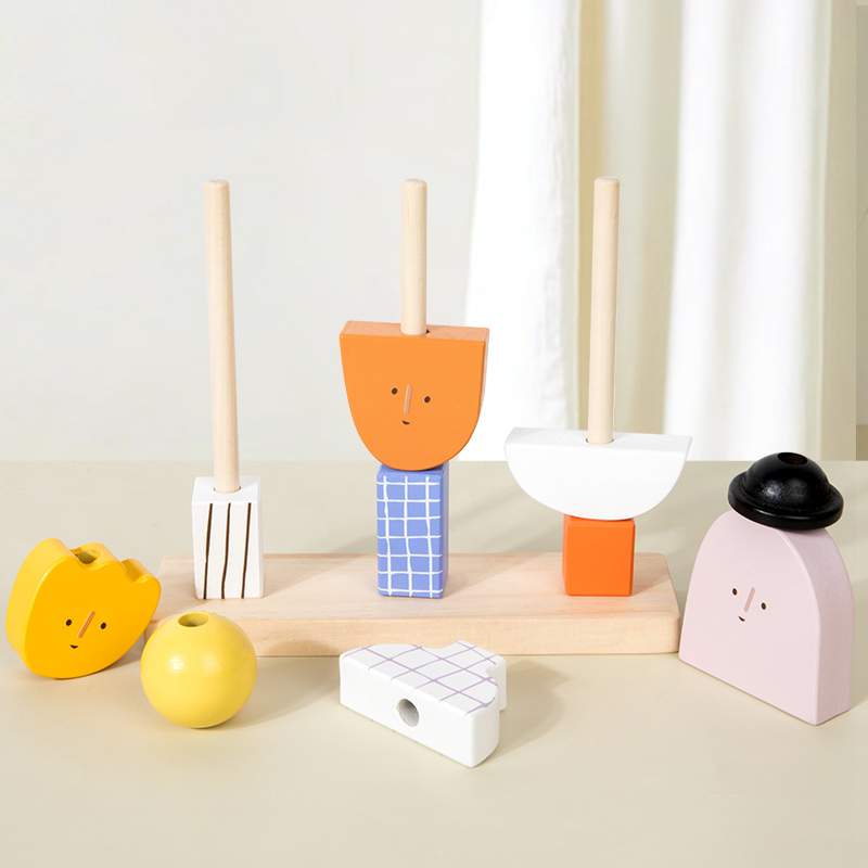Montessori 3d de madeira perso - Wooden Blocks Stacking avaliação e preço
