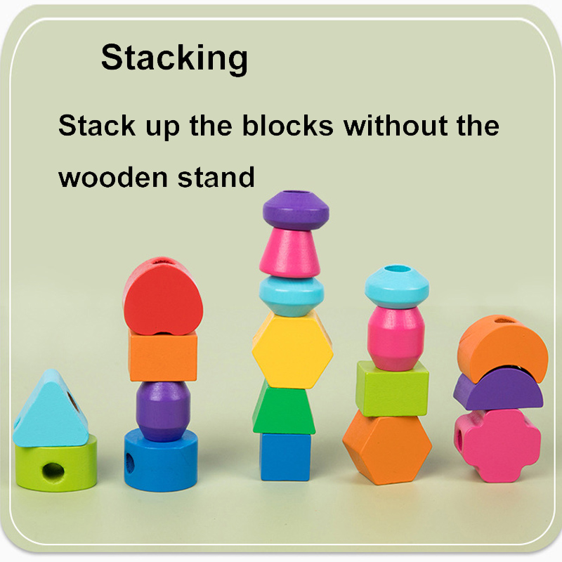 Conjunto de brinquedos de sequ - Wooden Blocks Stacking avaliação e preço
