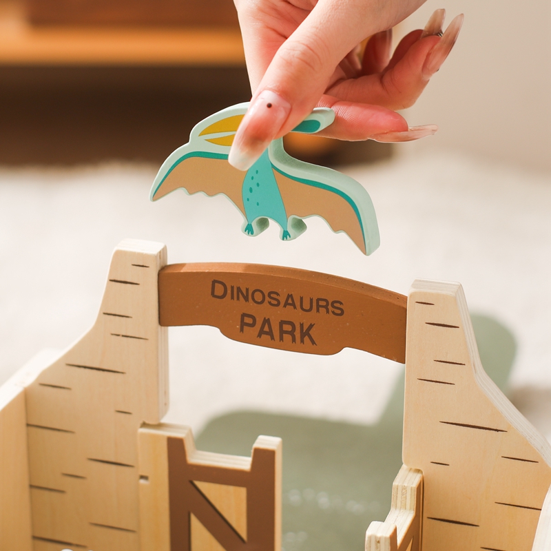 Montessori dinossauro cena bri - Wooden Blocks Stacking avaliação e preço