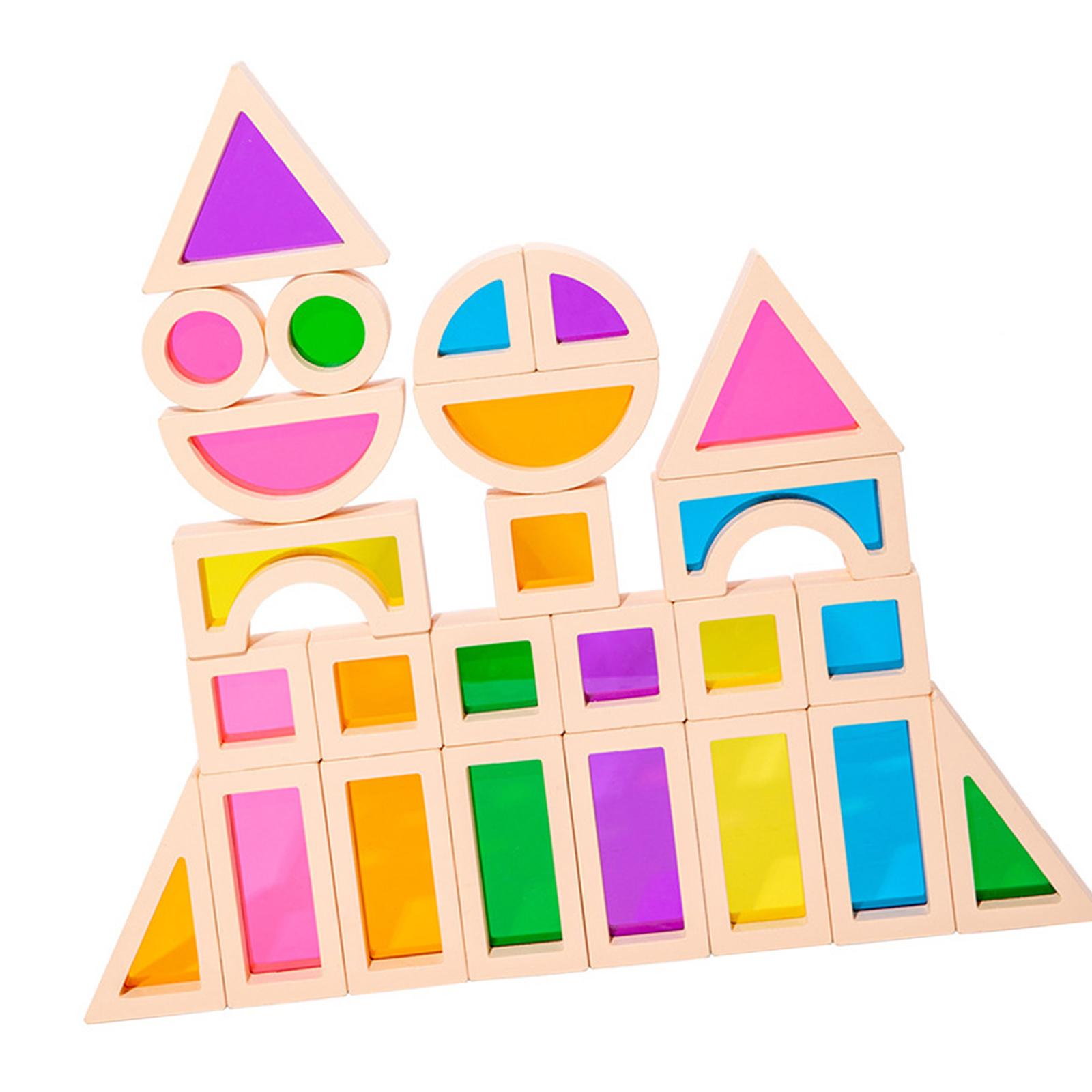 25 peças de blocos de construç - Wooden Blocks Stacking avaliação e preço