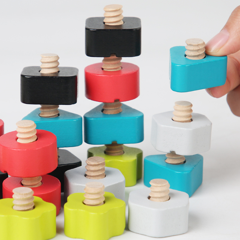 Brinquedo de montagem de porca - Wooden Blocks Stacking avaliação e preço